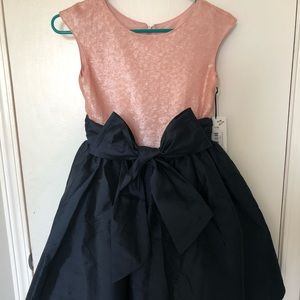 Girls Pippa and Julie Sequins Pink and Navy Dress